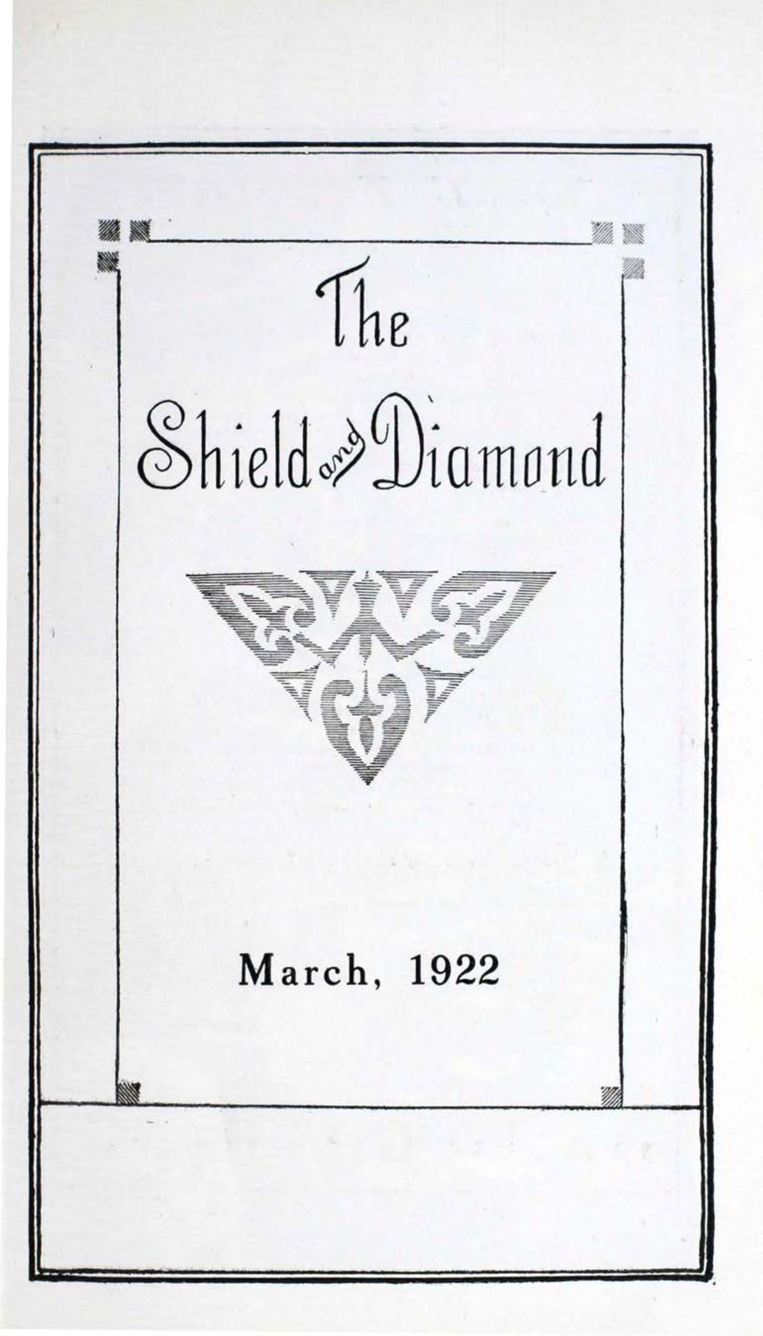 Shield and Diamond, Vol. 31, No. 3, March 1922